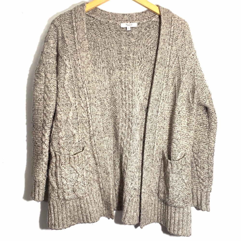 Madewell Marled Panel Stitch Open Front Knit Med